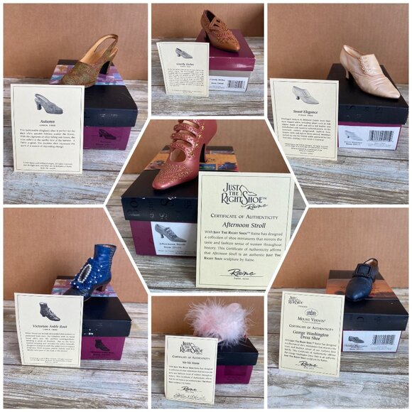 Just the Right Shoe by Raine Mini Shoe Figurines New in Box Lot of 7 - Picture 2 of 16